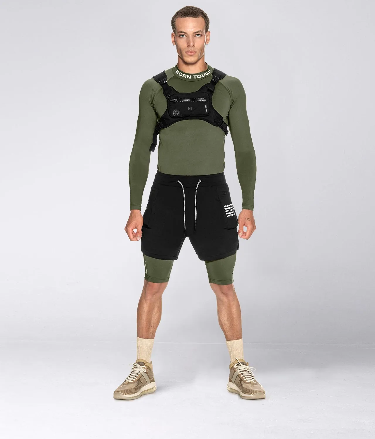 3900 . Compression Regular-Fit Pants - Military Green