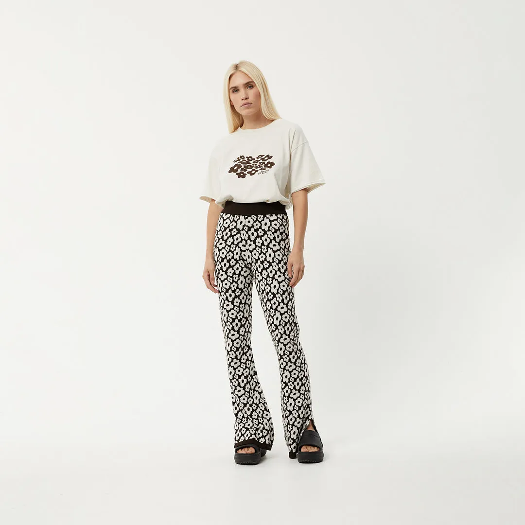 AFENDS Womens Alohaz - Knit Floral Pants - Coffee