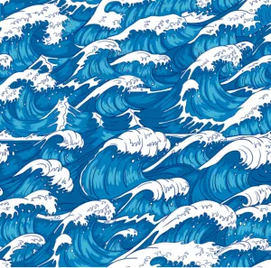 Blue Artistic Waves Pattern