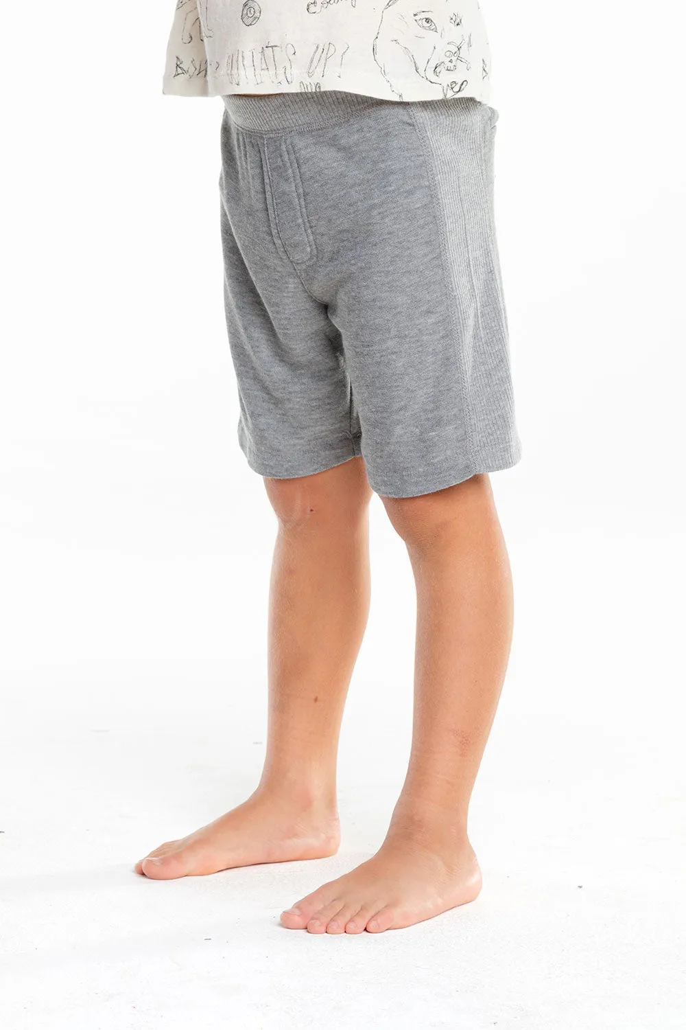 Boys Cozy Knit Rib Panel Shorts