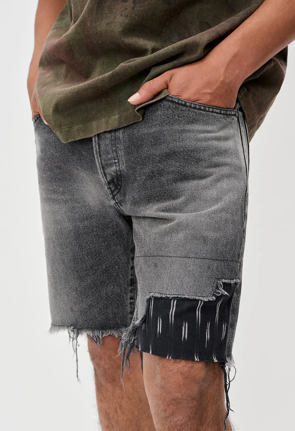 Bozeman Denim Shorts / Black Ikat