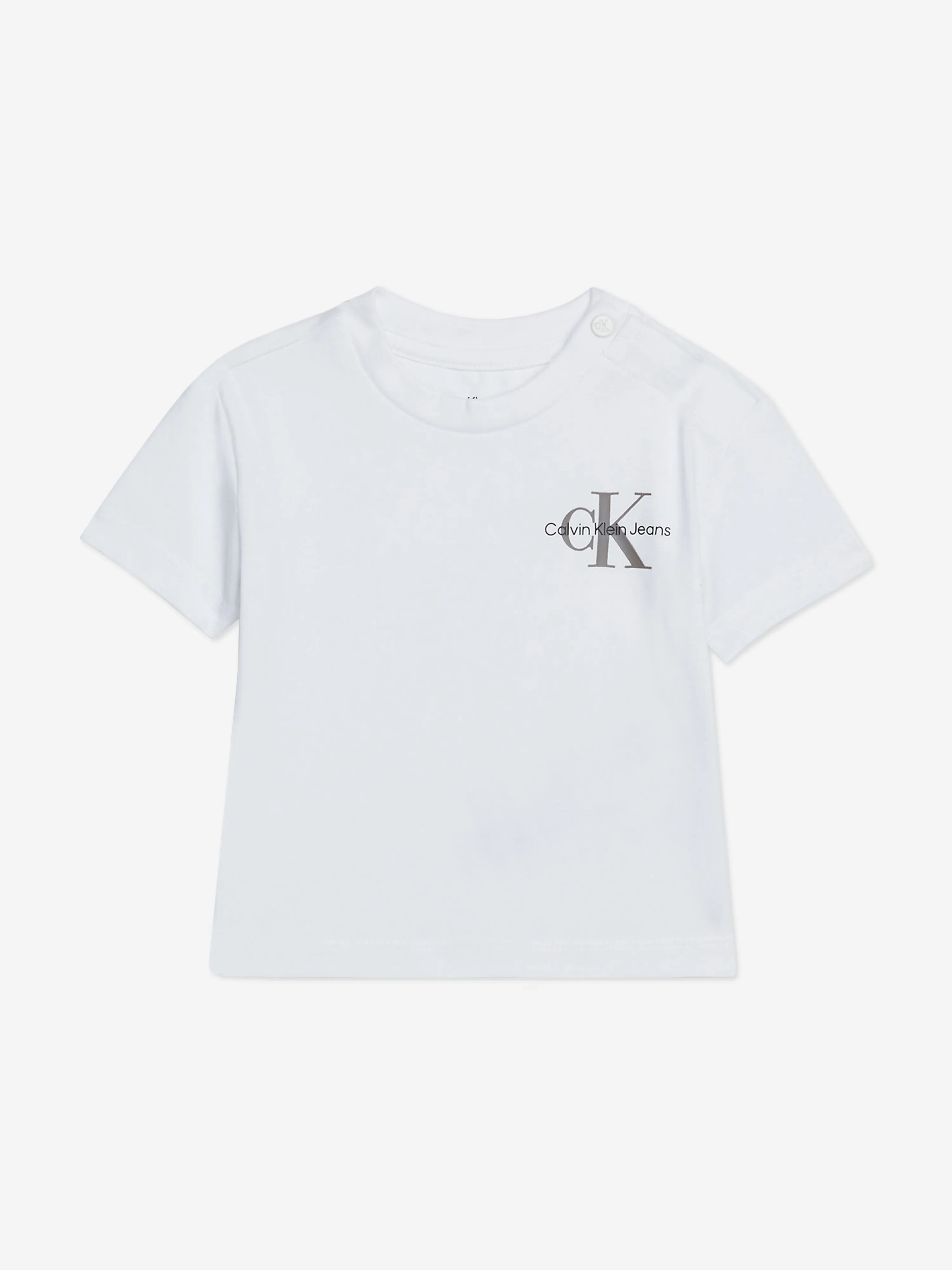 Calvin Klein Baby Monogram Logo Shorts Set in White