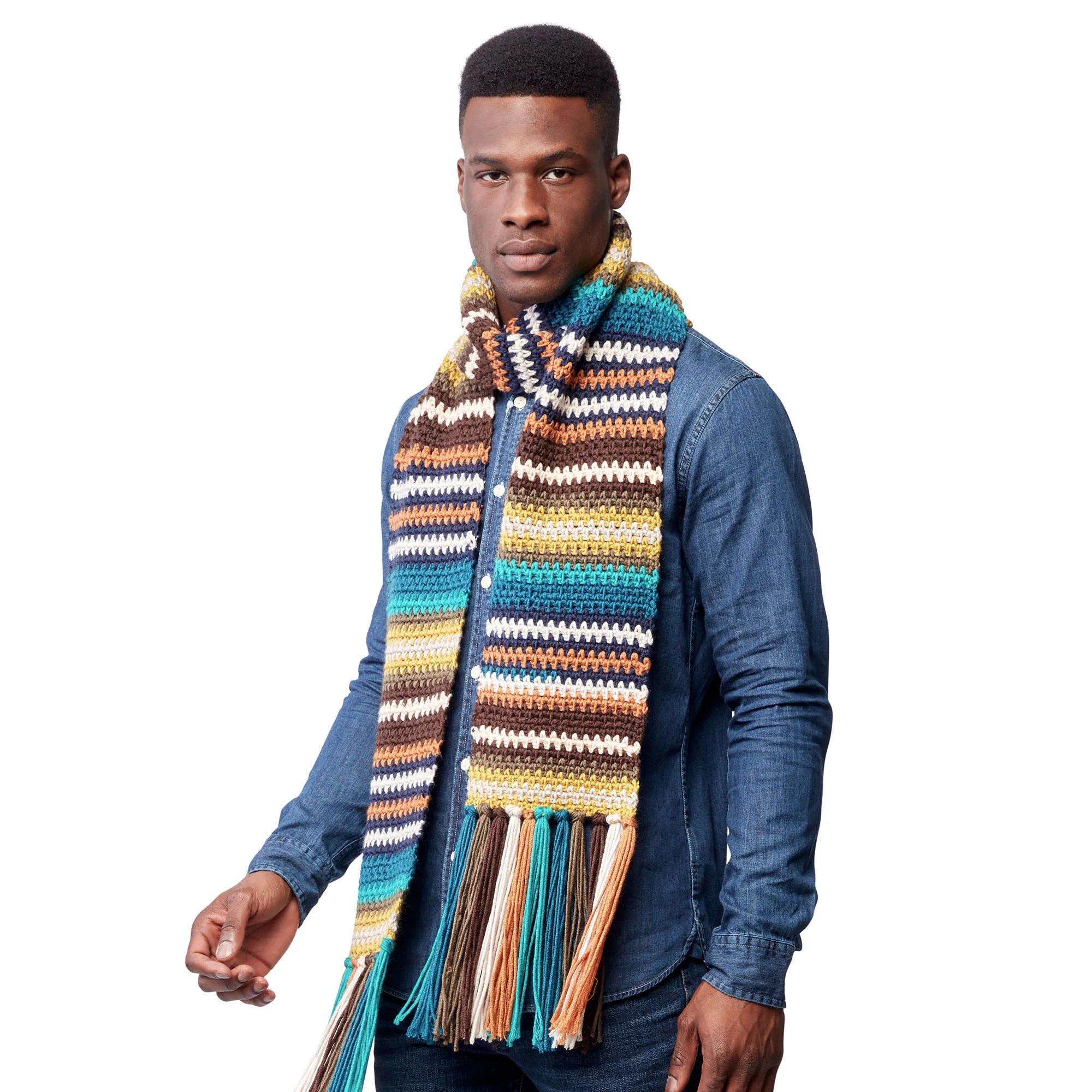 Caron X Pantone Earthy Stripes Crochet Scarf