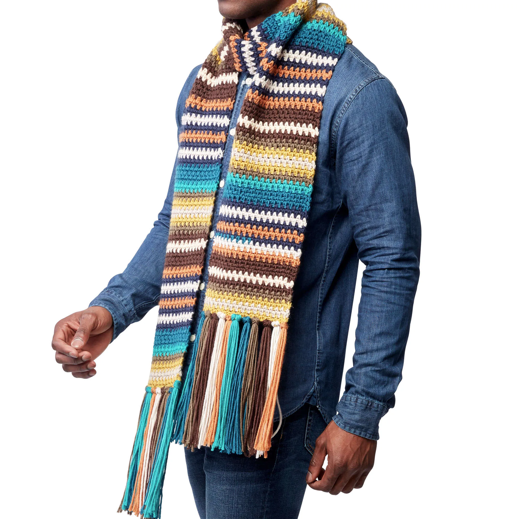 Caron X Pantone Earthy Stripes Crochet Scarf