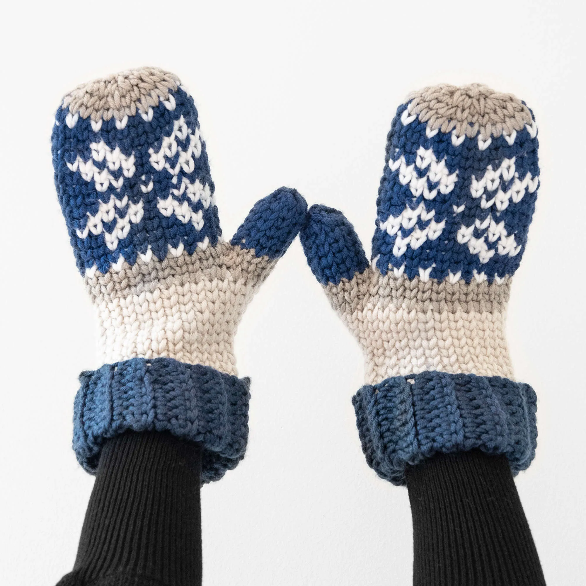 Caron X Pantone Fair Isle Crochet Mittens