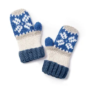 Caron X Pantone Fair Isle Crochet Mittens