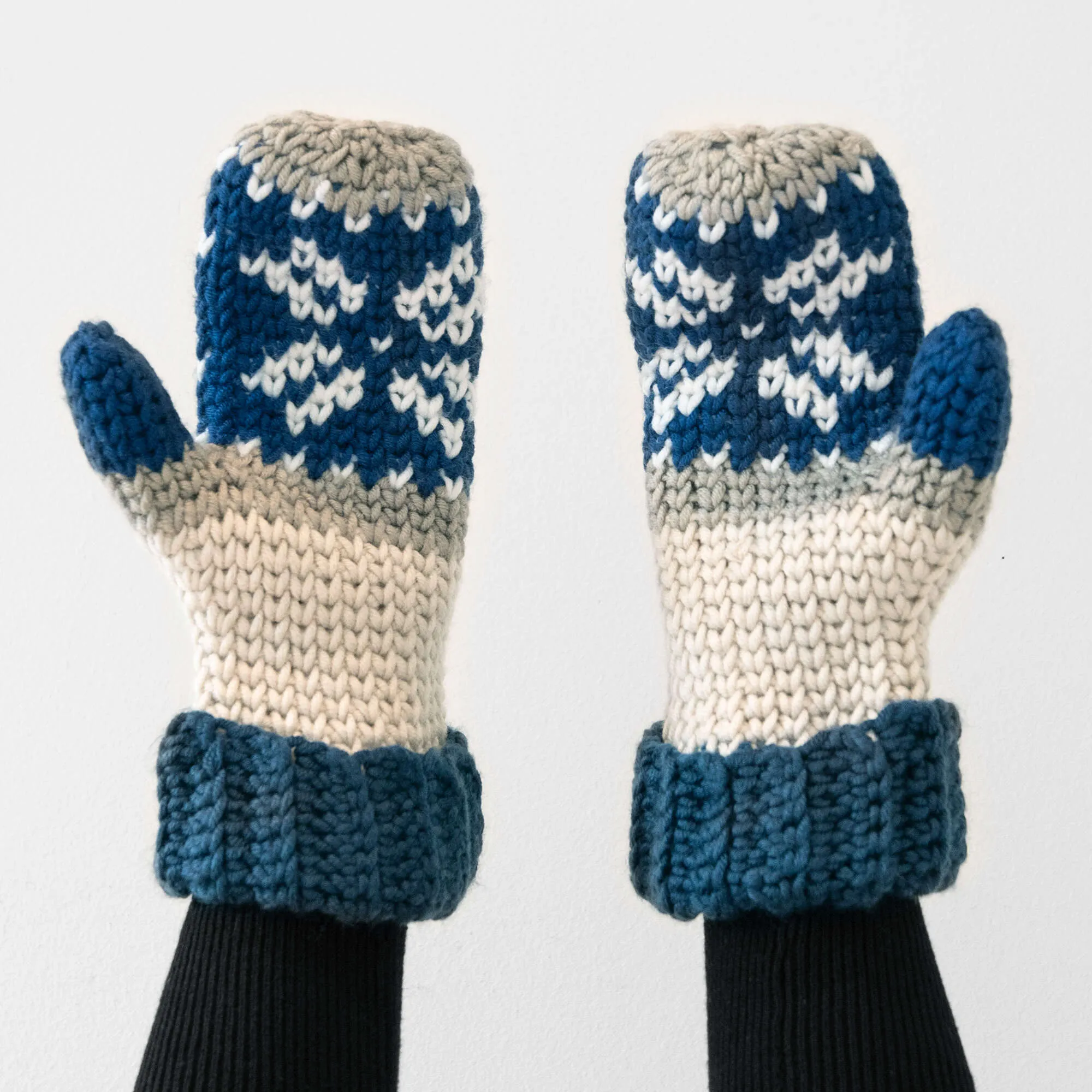 Caron X Pantone Fair Isle Crochet Mittens