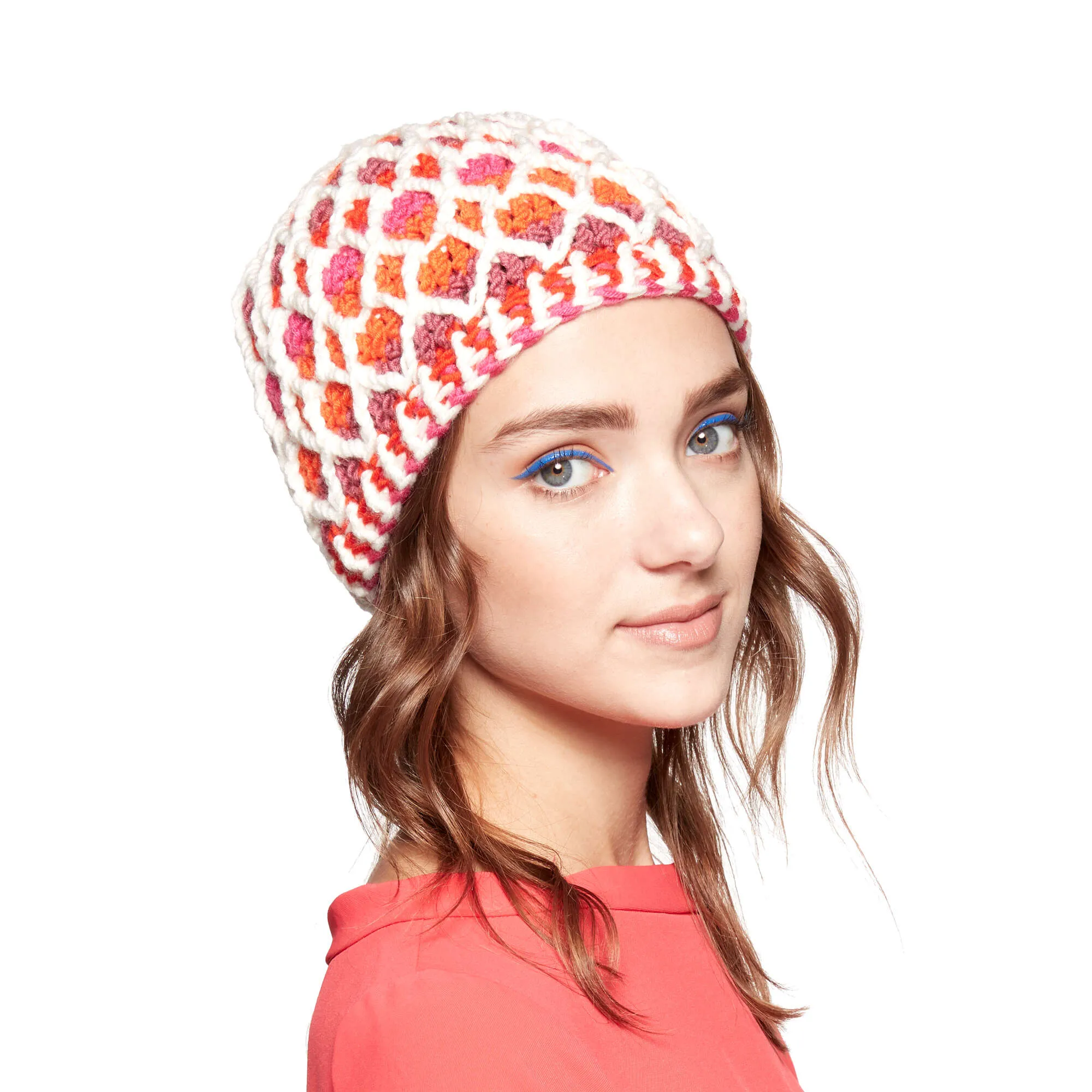 Caron X Pantone Honeycomb Crochet Hat