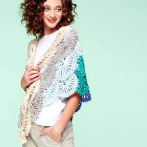 Caron X Pantone Lace Fans Crochet Shawl