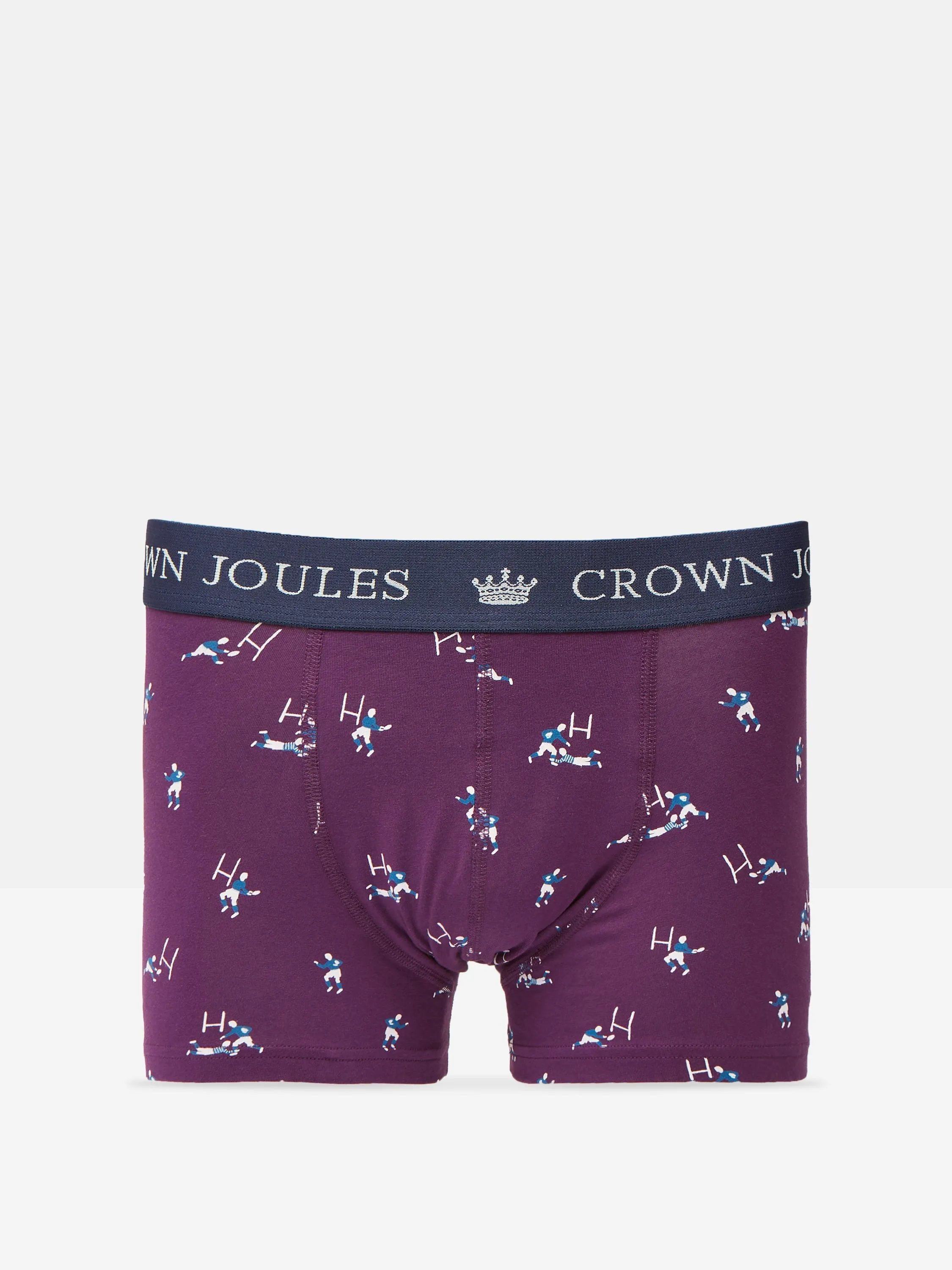 Crown Joules Purple/Green Pack of Two Cotton Boxers