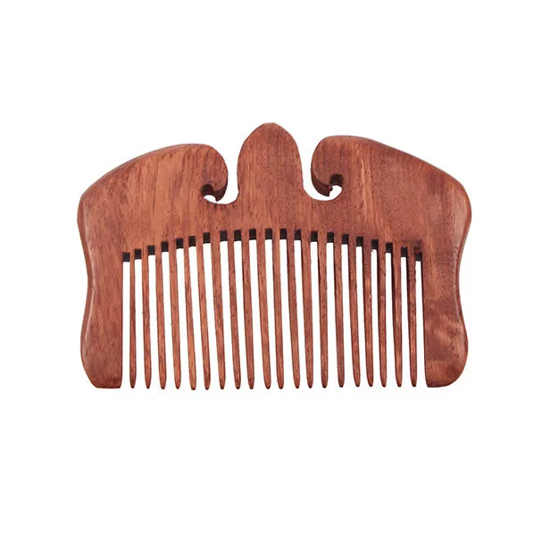 Crystalmood Carved Bubinga Wood Wide-Tooth Pocket Comb Cloud