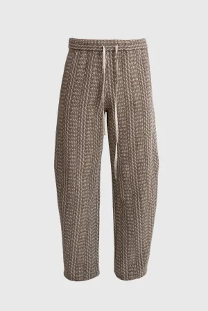 Earth-Tone Herringbone Pants - Men's