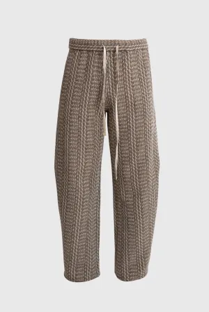 Earth-Tone Herringbone Pants