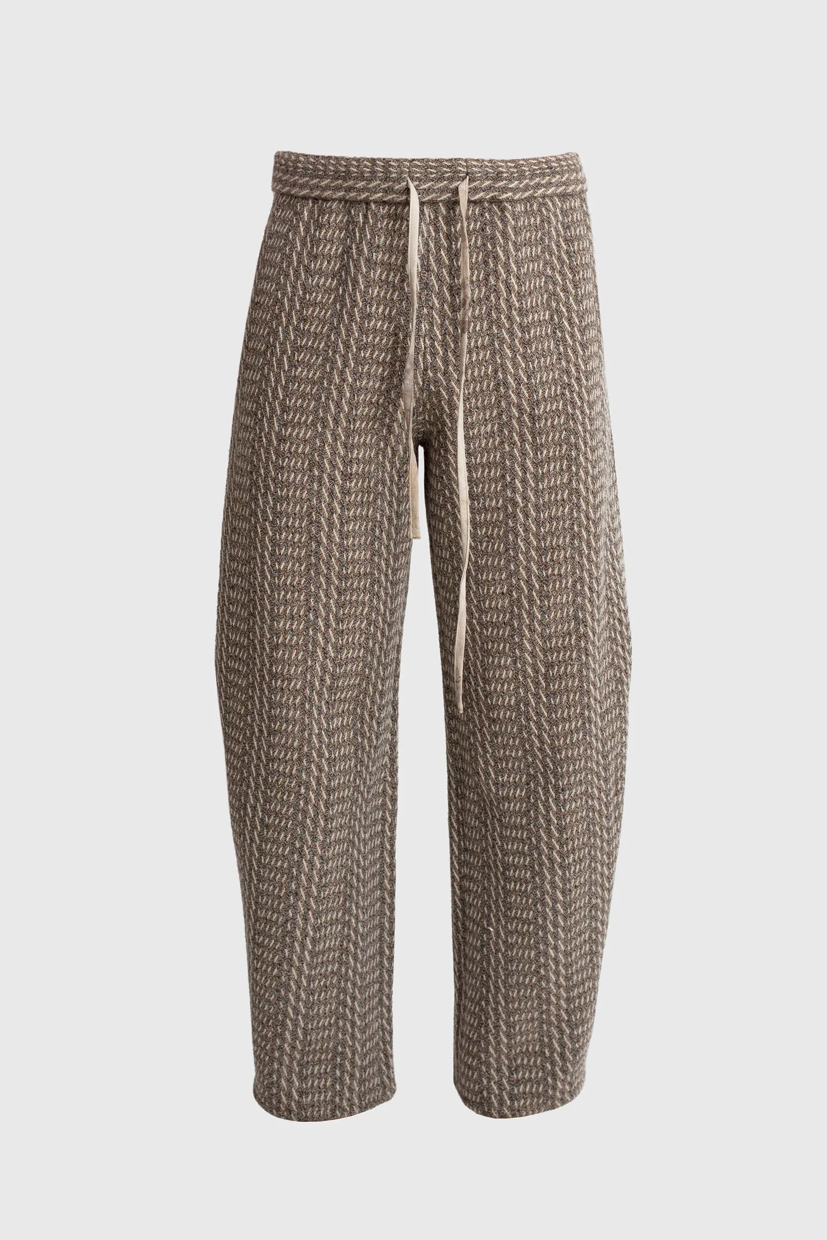 Earth-Tone Herringbone Pants