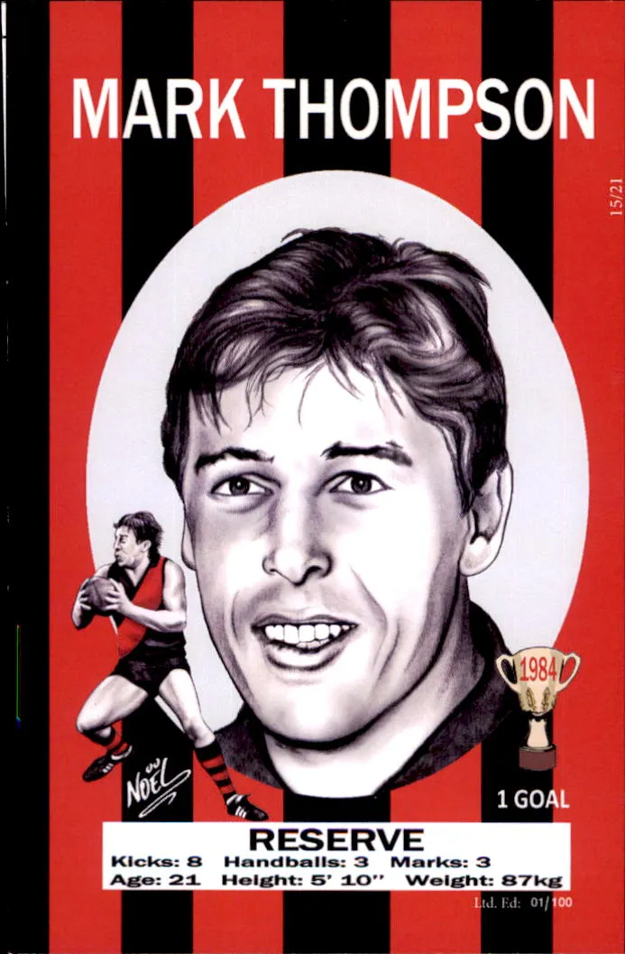 Essendon Bombers 1984 Premiers Card Set by Noel