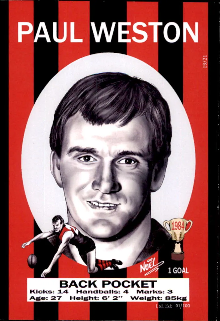 Essendon Bombers 1984 Premiers Card Set by Noel