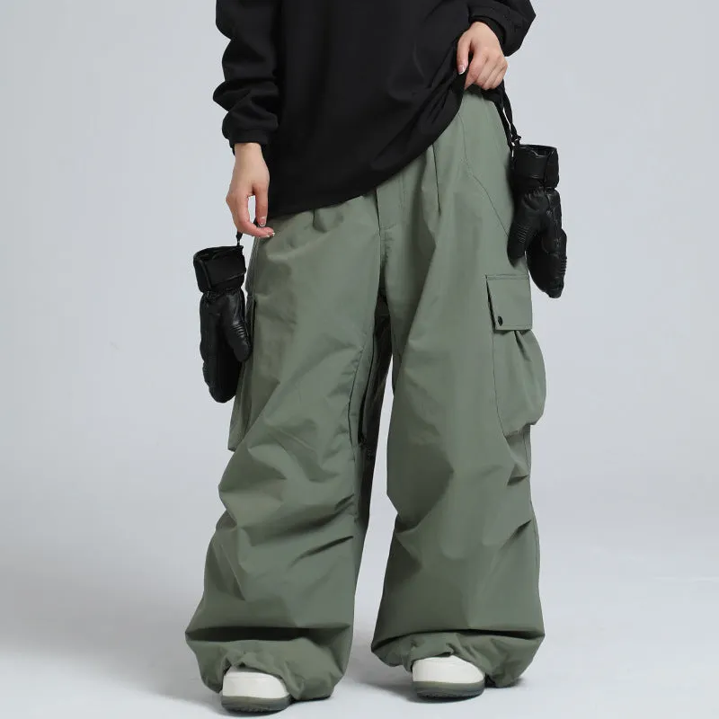 Fashion Cargo Baggy Snowboard Pants Waist Support Trousers for Winter