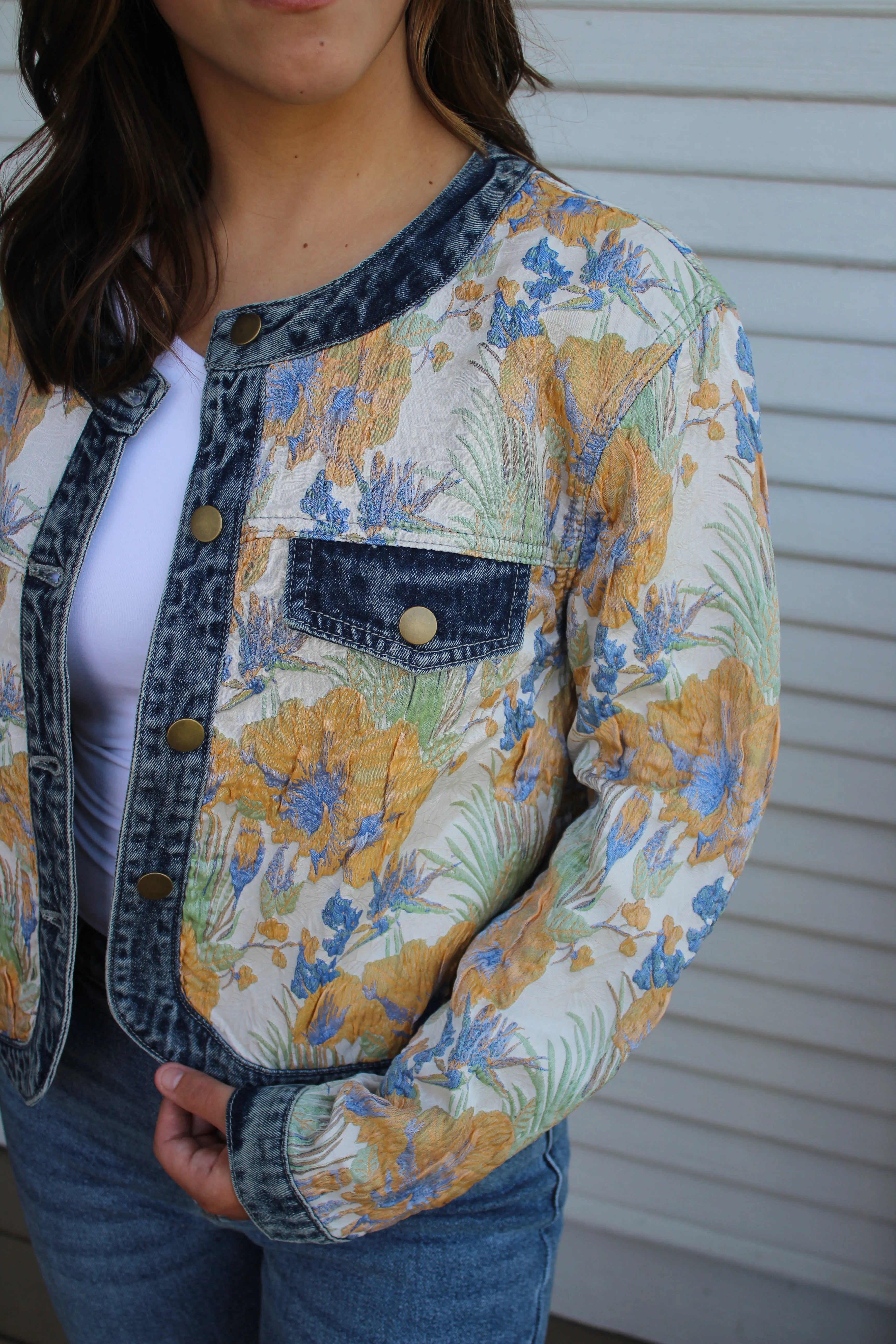 Floral Jacquard Jacket