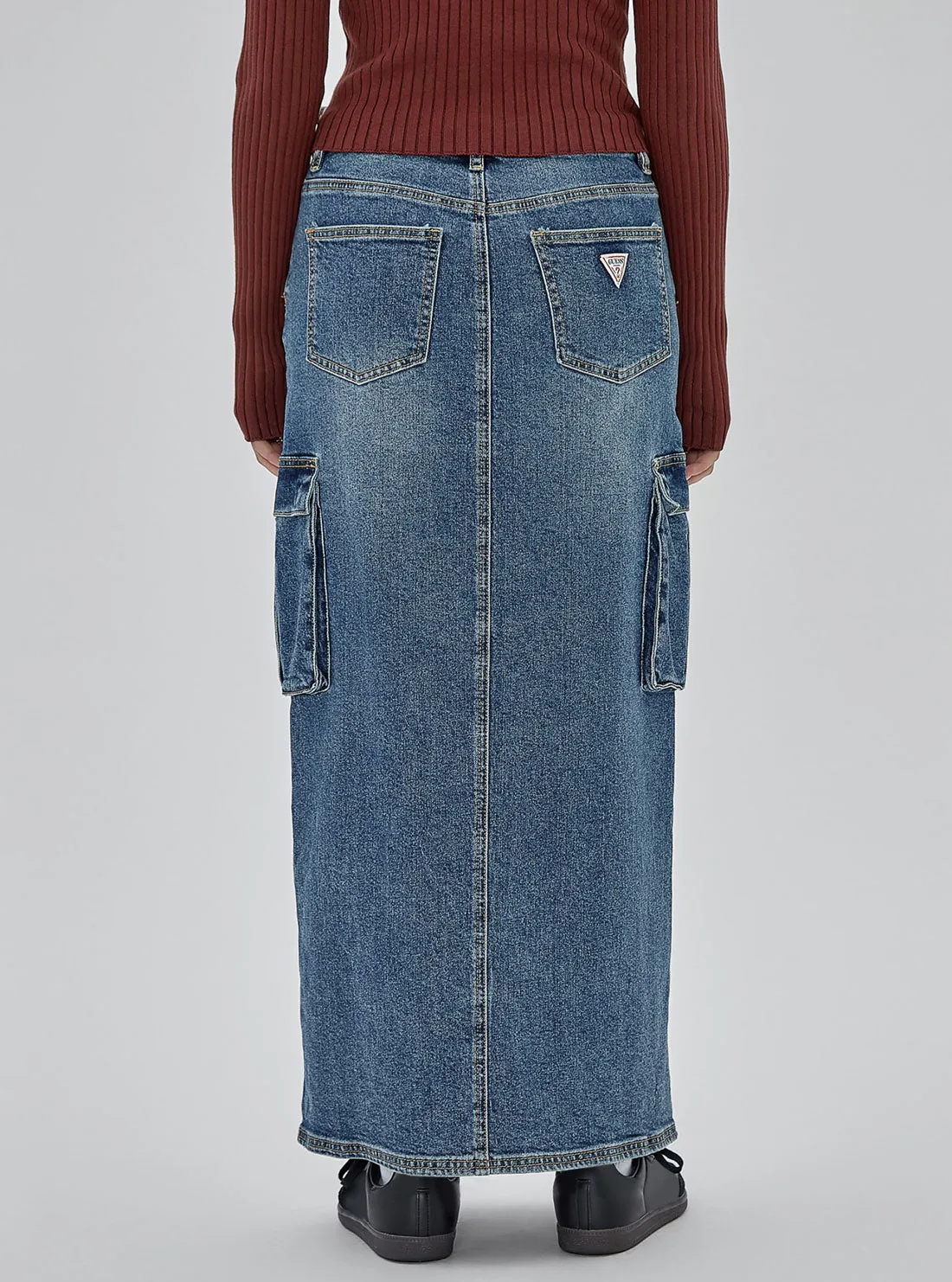 Guess Originals Front Split Maxi Denim Skirt