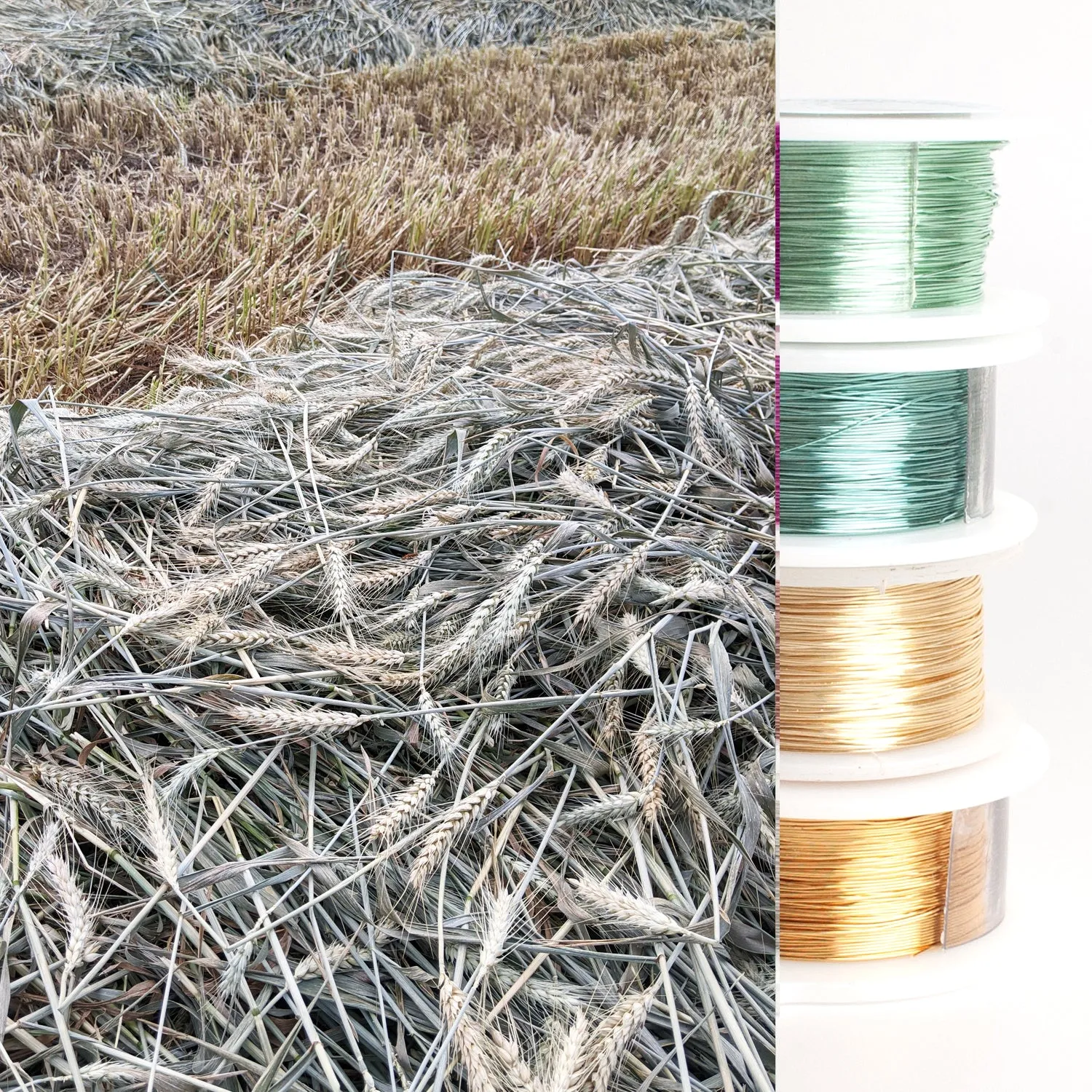 Jewelry making wire - Garden inspiration - wheat - 4 spools