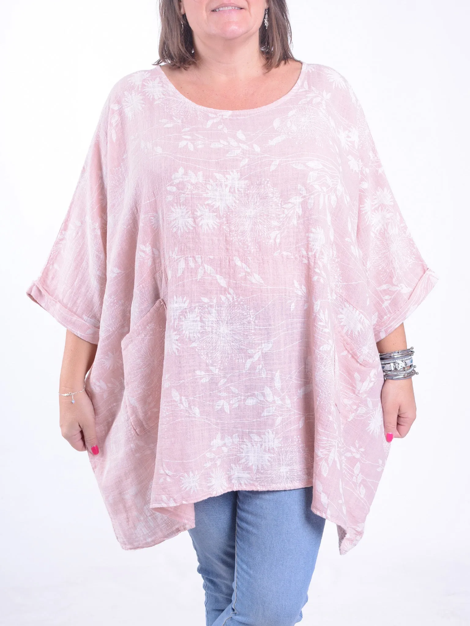 Lagenlook Oversized Cotton Tunic - 10077 FLORAL