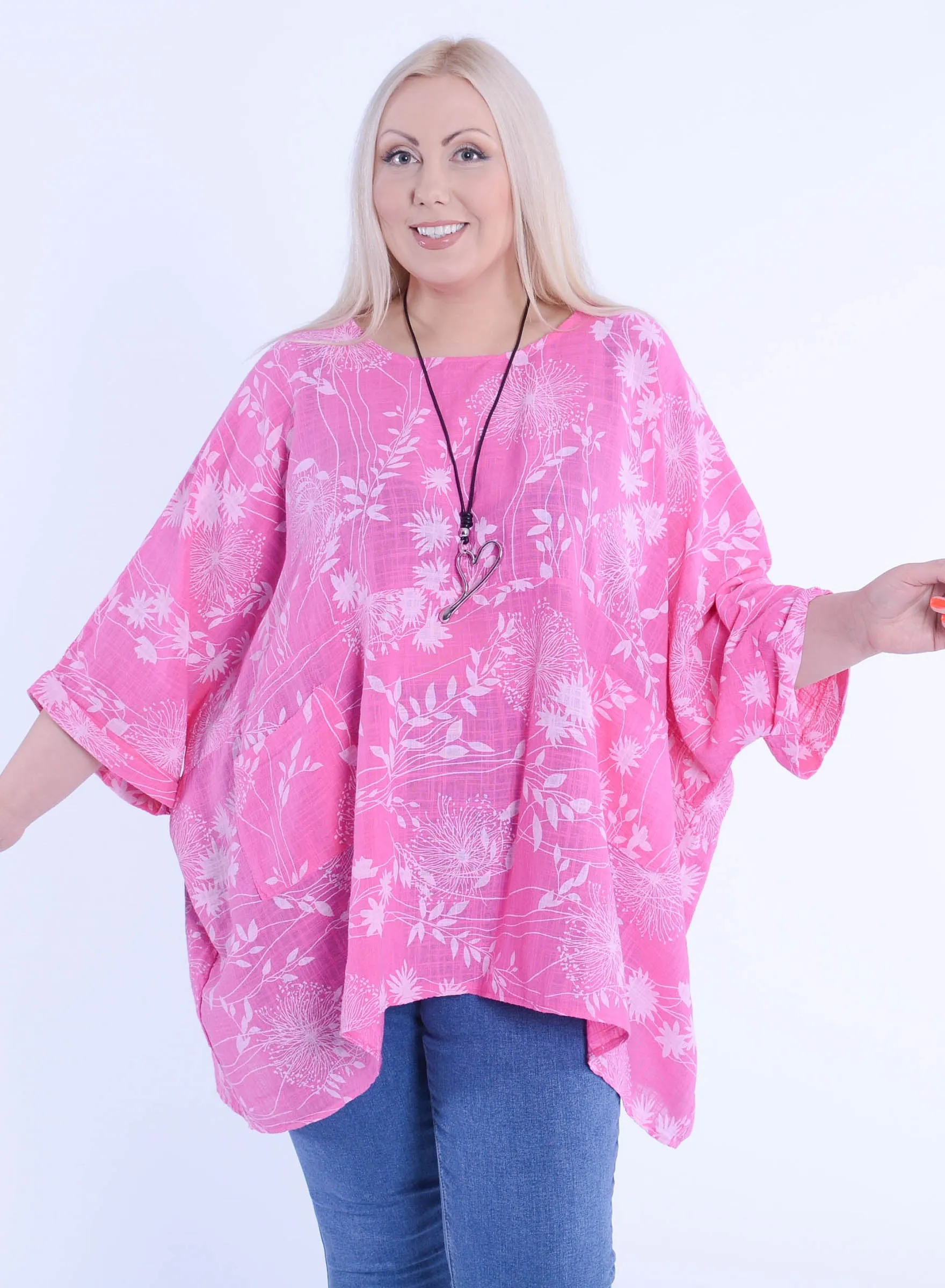 Lagenlook Oversized Cotton Tunic - 10077 FLORAL