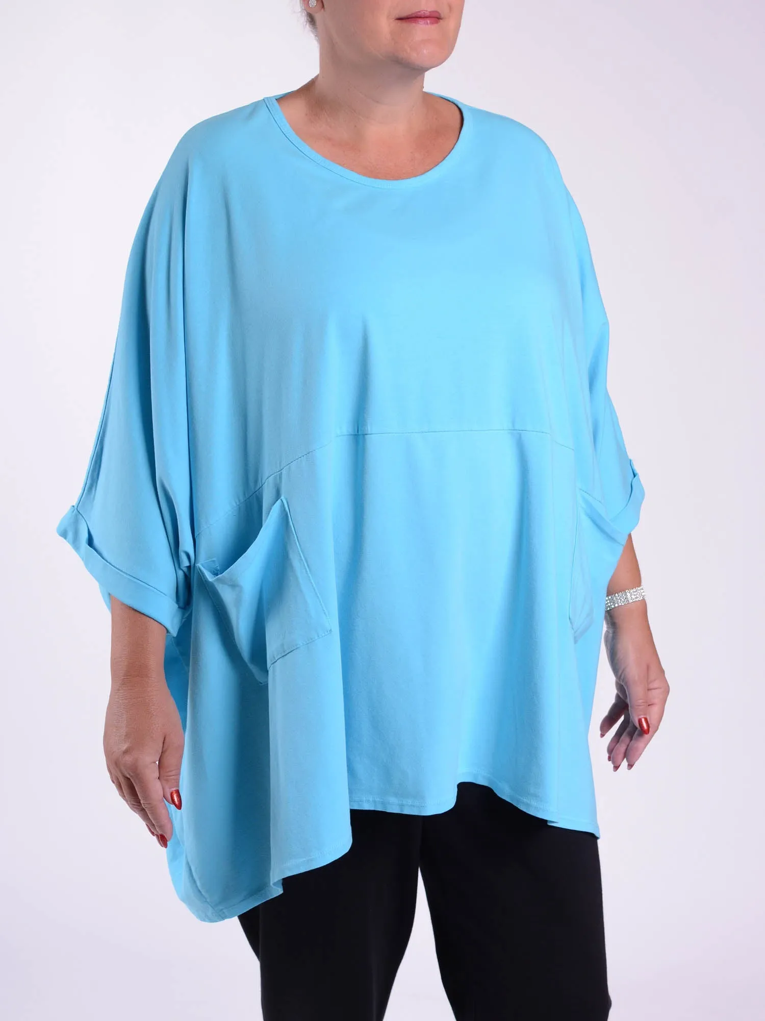 Lagenlook Oversized Jersey Cotton Tunic -10077C PLAIN