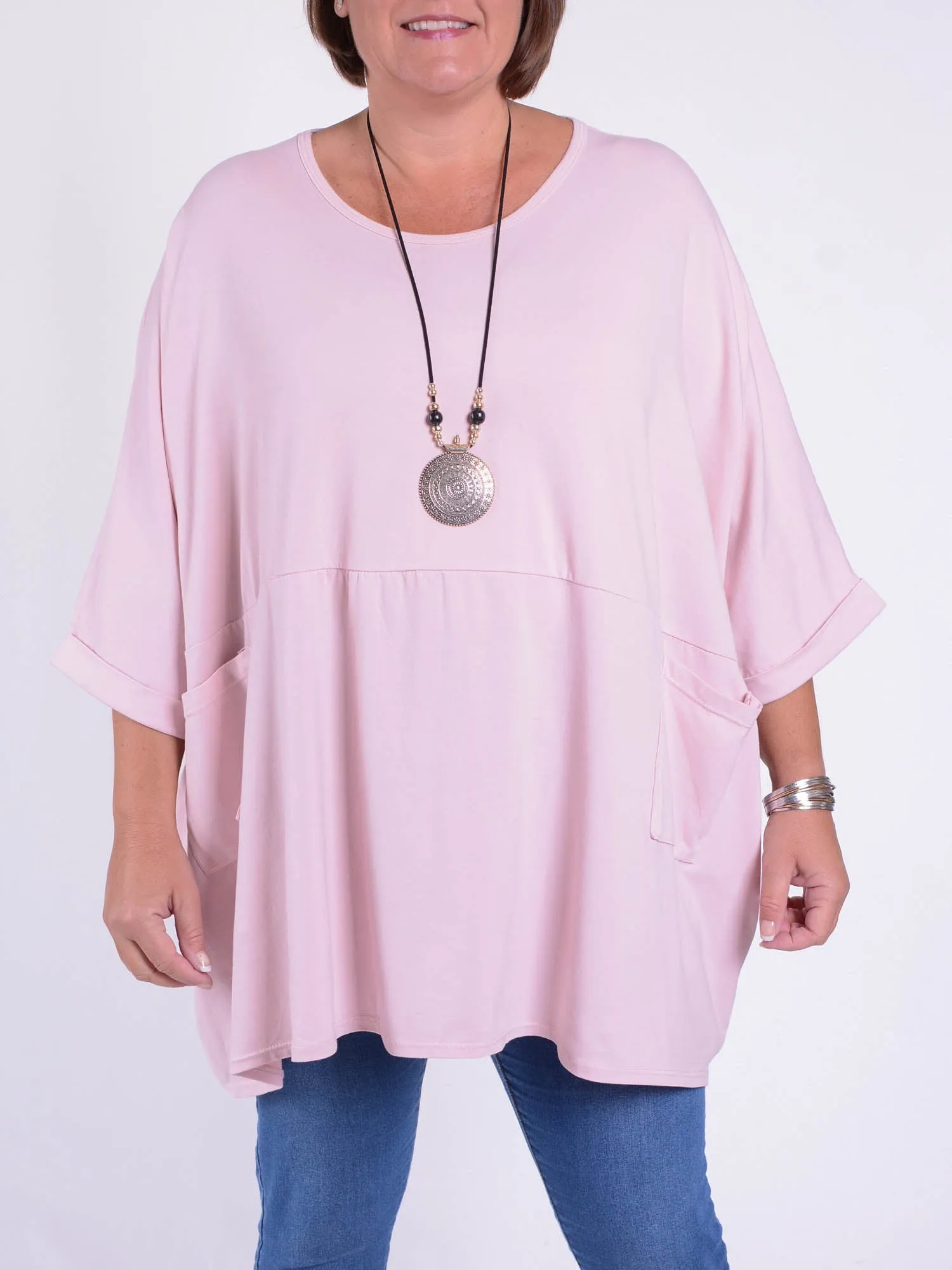 Lagenlook Oversized Jersey Cotton Tunic -10077C PLAIN