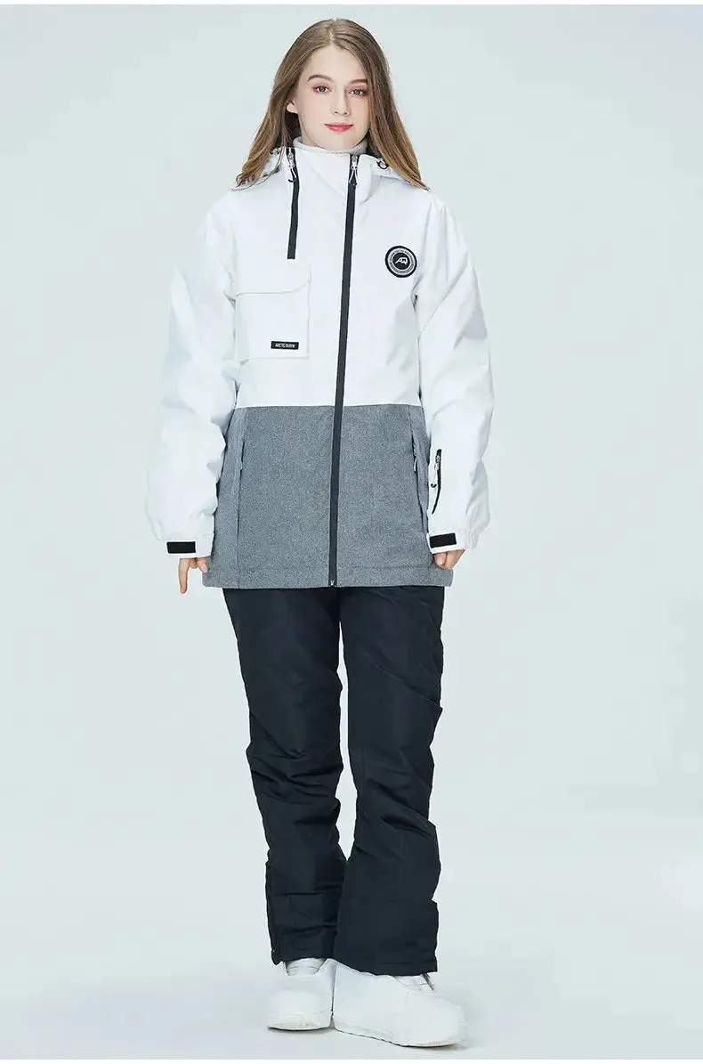 Letter Printed  Ski Jacket and Bib Pants for Women