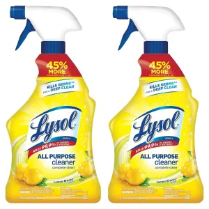 Lysol All Purpose Cleaner Spray, Lemon Breeze, Kills Germs (2X32oz)