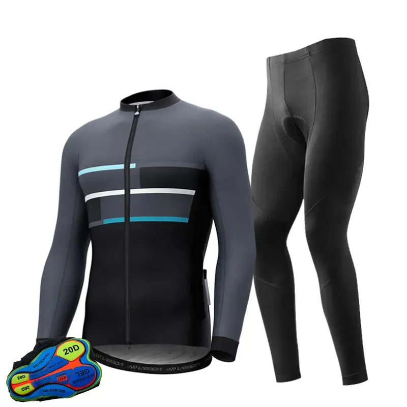 New Winter Thermal Fleece Set Cycling Clothes Men's Jersey Suit Sport Riding Bike MTB Clothing Bib Pants Warm Sets