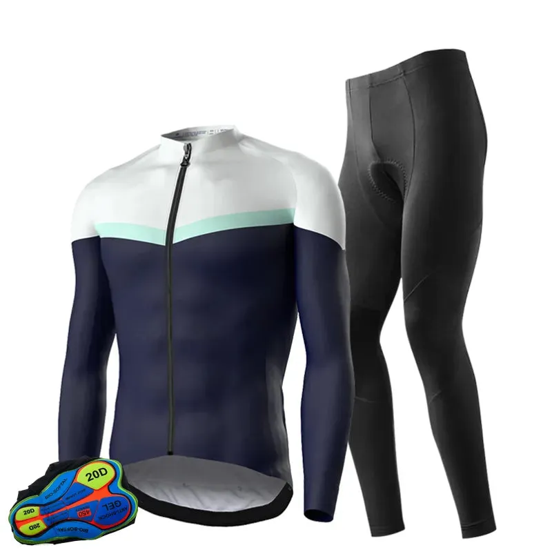 New Winter Thermal Fleece Set Cycling Clothes Men's Jersey Suit Sport Riding Bike MTB Clothing Bib Pants Warm Sets