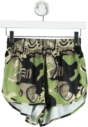 Patrick Church Green Camo Print Shorts UK S