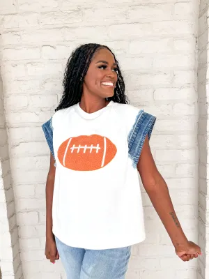 Queen Of Give Me A Touchdown Top White