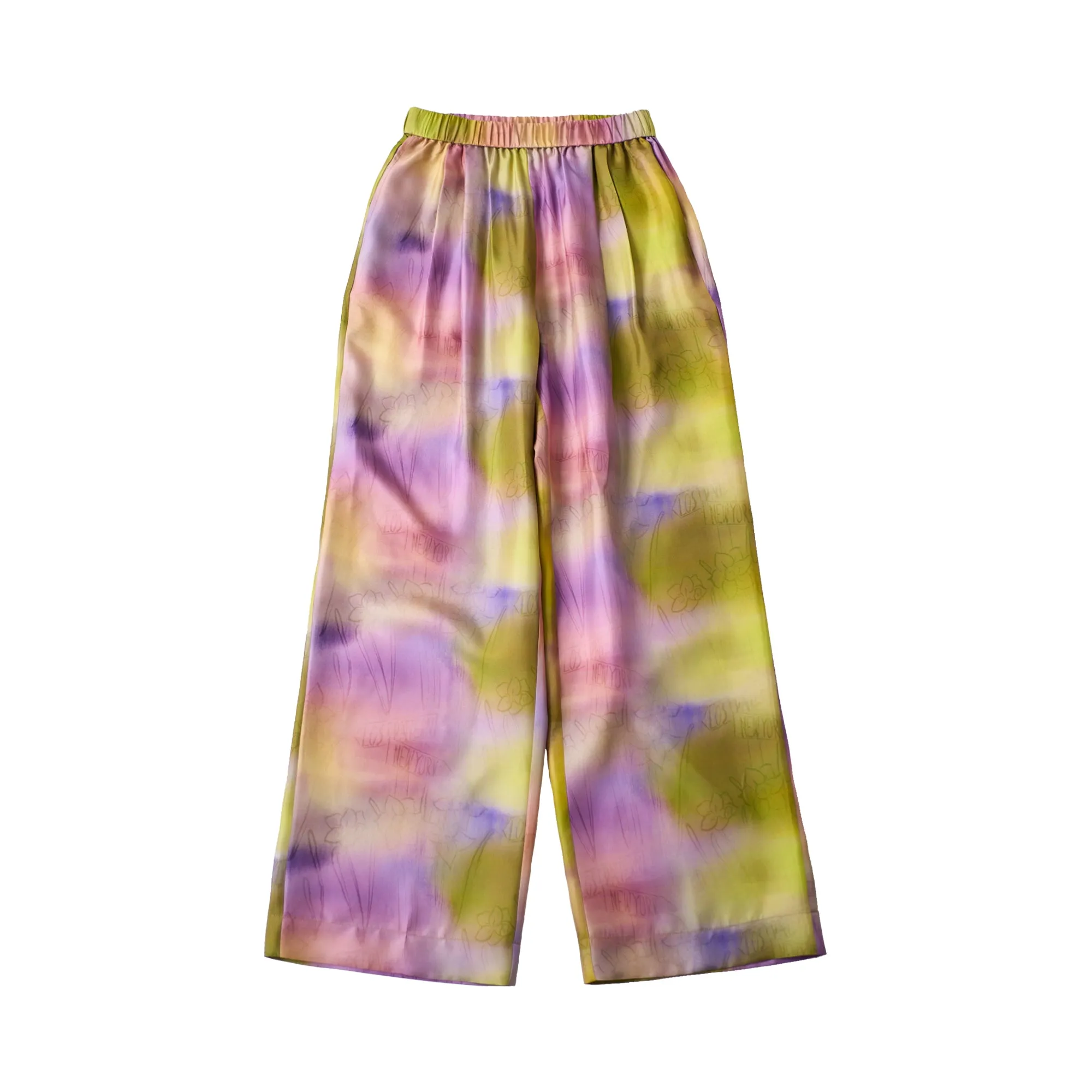 "Brooklyn" Silk Wide Leg Pants - Pink