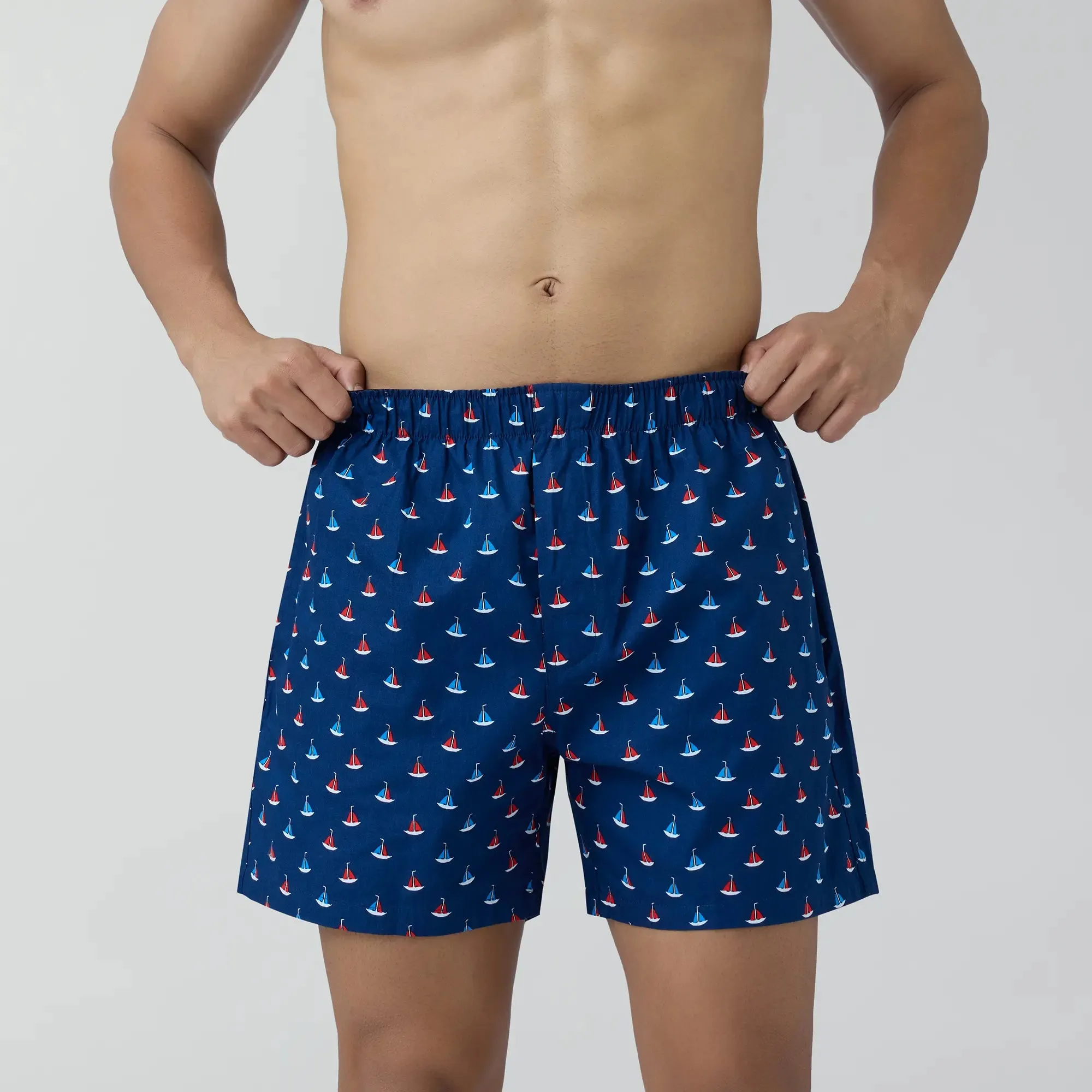 Remix Cotton Boxers Yacht Blue