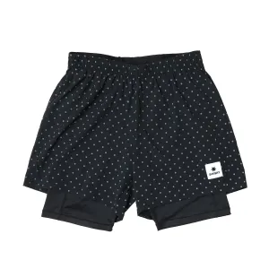 SAYSKY Men's Polka 2 In 1 5 Inch Pace Shorts Black