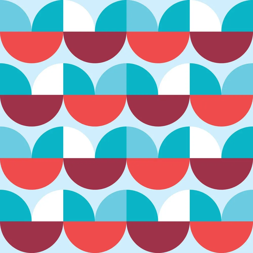 Shades of Red, White & Blue Shapes Pattern