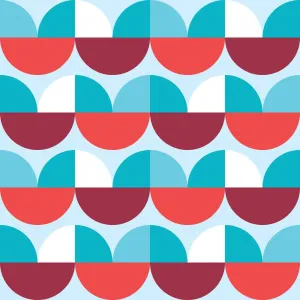 Shades of Red, White & Blue Shapes Pattern