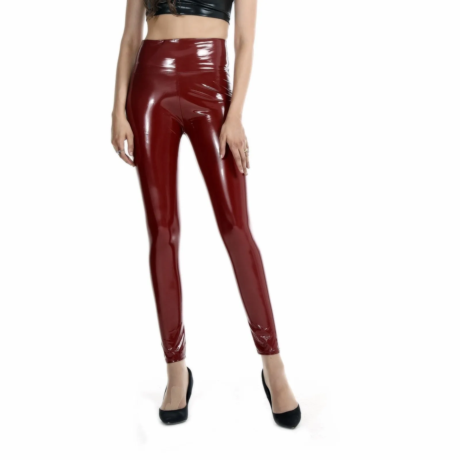 Shiny High Waist PVC Leggings