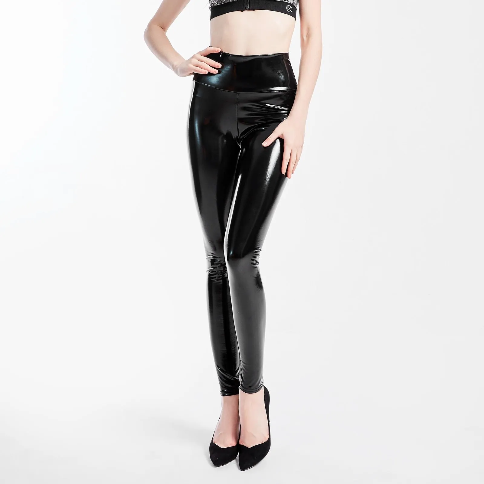 Shiny High Waist PVC Leggings