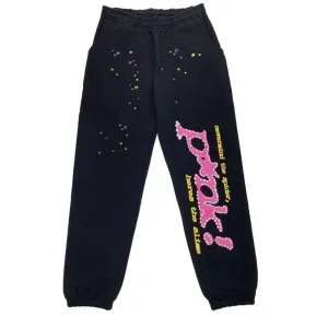 Sp5der P*NK Sweatpants Black