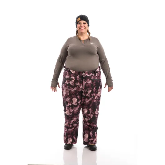 Statement Insulated Plus Size Snow Pants | Wine Rose