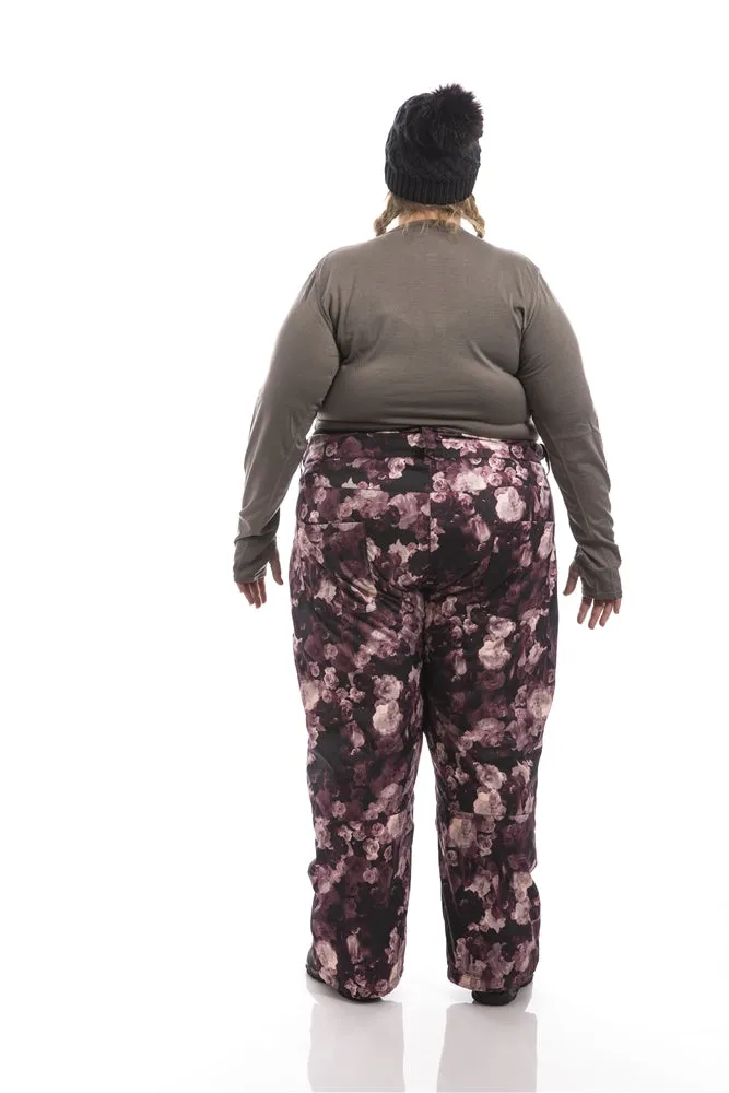 Statement Insulated Plus Size Snow Pants | Wine Rose