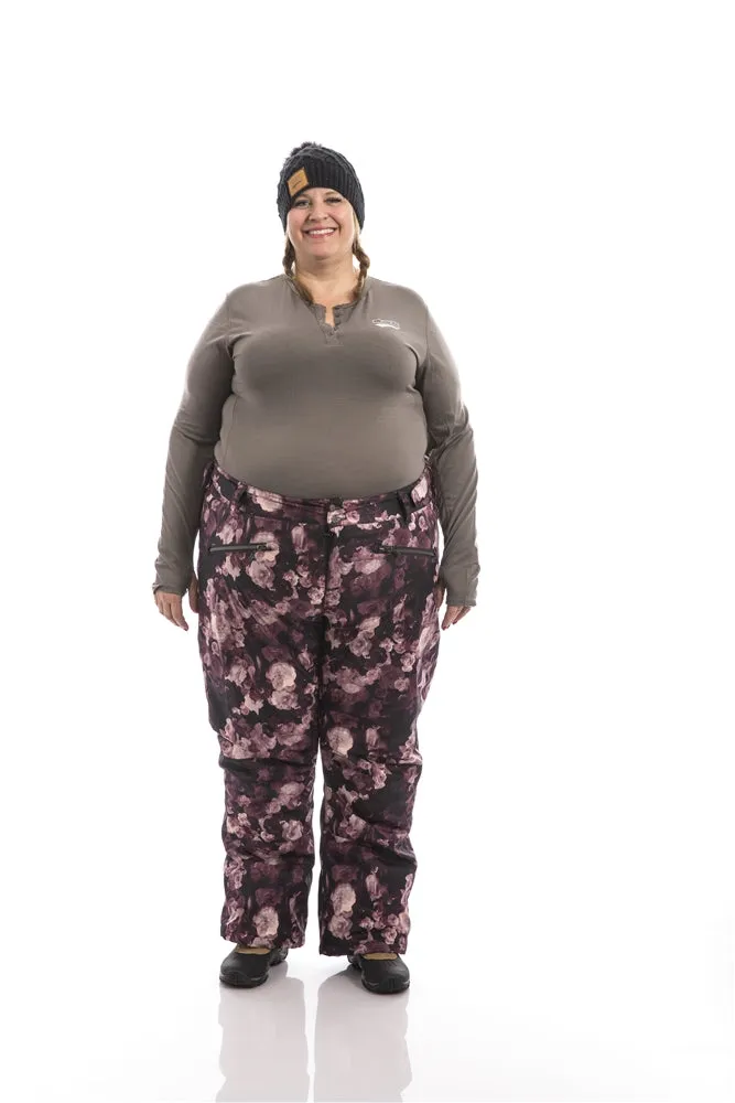 Statement Insulated Plus Size Snow Pants | Wine Rose