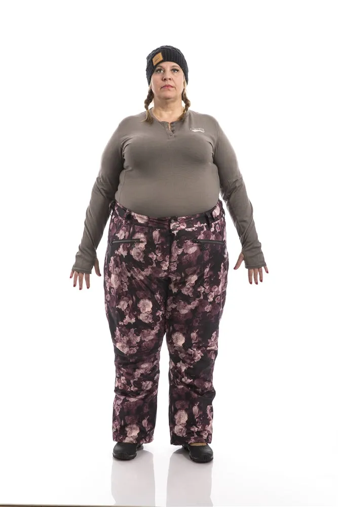 Statement Insulated Plus Size Snow Pants | Wine Rose