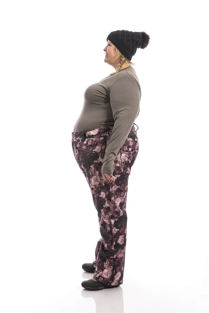 Statement Insulated Plus Size Snow Pants | Wine Rose