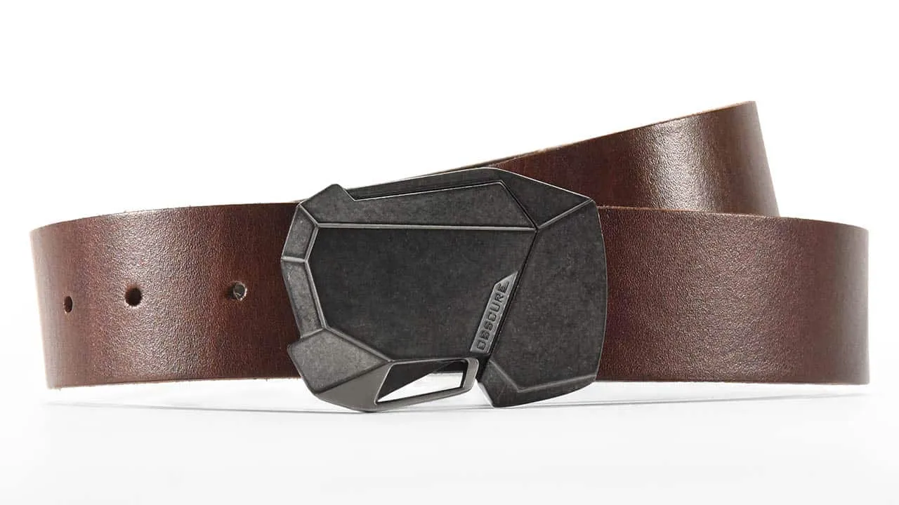 Stone Fractal 2.0 Buckle on Leather Belt