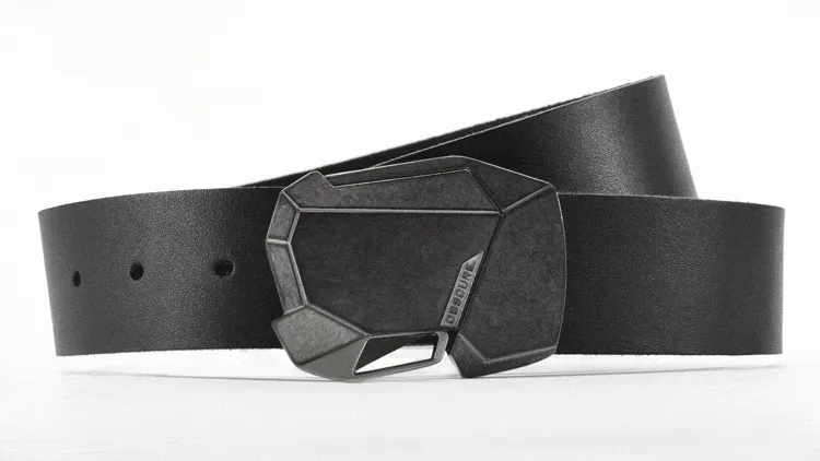 Stone Fractal 2.0 Buckle on Leather Belt