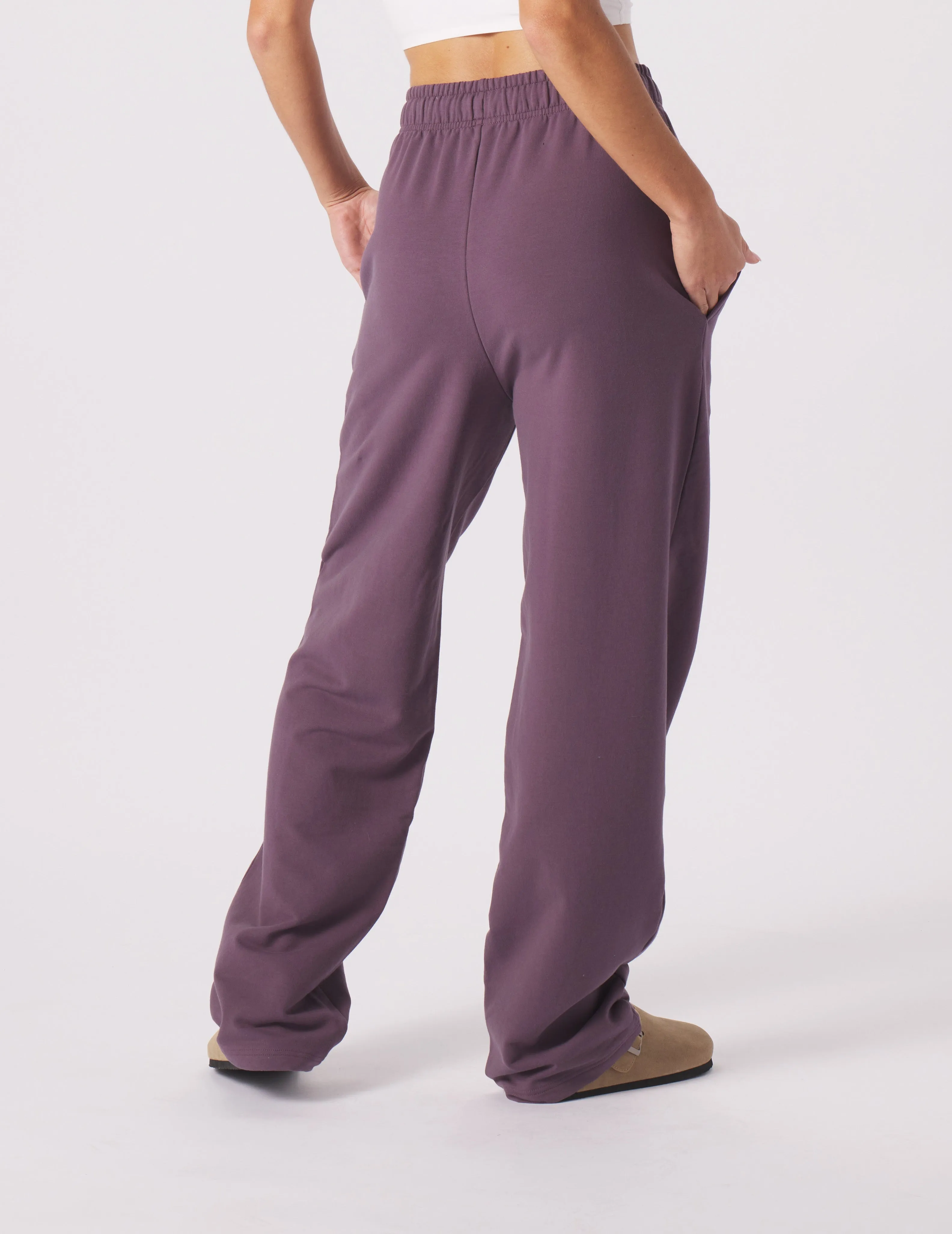 Straight Leg Sweatpant: Berry Wine